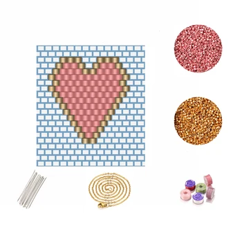 

FAIRYWOO Punk Heart Necklace Ins Hot Sale DIY Accessories Jewelry Making Kit Miyuki Beads Kit Women Friendship Gift Wholesale