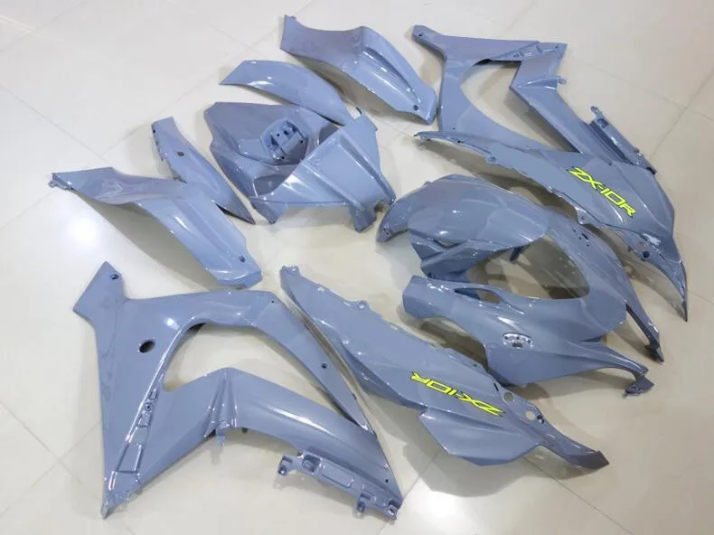 4 Gifts New ABS Injection mold Full Fairings Kit fit for Kawasaki Ninja ZX-10R zx10r 2016 2017 16 17 Body set Gray glossy | Автомобили и