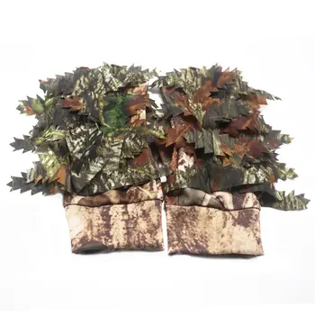 

New Outdoor Hunting Fishing 3D Maple leaves Bionic Camouflage Gloves Full finger skidproof Hunting Gloves