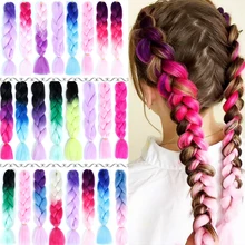 24 дюймовые цветные синтетические огромные косички для волос, розовые африканские афро-Коробочные косички для наращивания волос, ободки для женщин, головные уборы