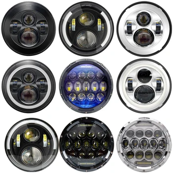 

2pcs 7 Inch Round Halo Led Headlight for Jeep Wrangler Unlimited JK 7" DRL Angle Eyes led Projector headlamp