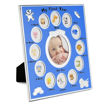 

Baby First Year Keepsake Picture Photo Frame Alloy Multi Picture Frames for Newborn Home Decor HFing