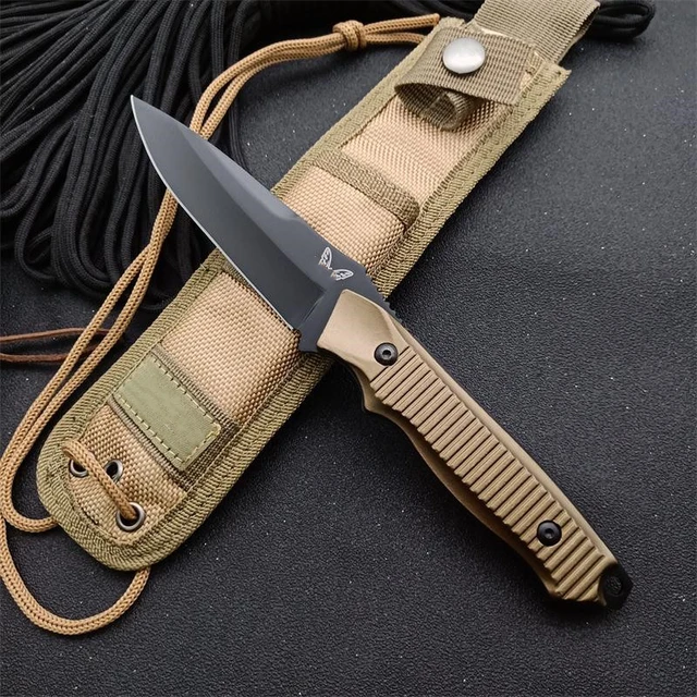 Tactical knife Blade Aluminium alloy Handle Fishing Diving Straight Knife Outdoor Camping Hunting Knives + Sheath 7