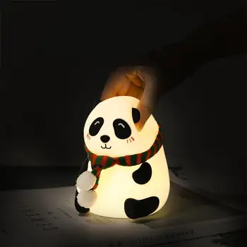 

Panda Shape LED Night Light Silicone 7 Colors Change USB Rechargeable Bedroom Bedside Lamp