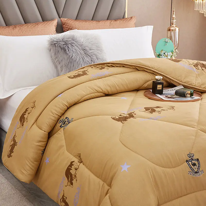 Bed Comforter Winter Camel Wool Bedspread Comforter Warm Quilt Weighted Blanket Camel Hair Quilt Duvet Bedding Couple Bed Nordic Filling