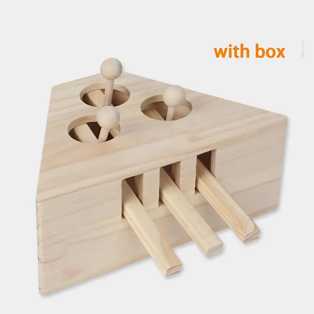 3 Holes Ball Игрушка для домашних животных 3/5 отверстие из цельного дерева забавная игрушка для кота мультфильм из натурального дерева стержень Кошка Интерактивная Шариковая игрушка - Цвет: 3 Holes Ball