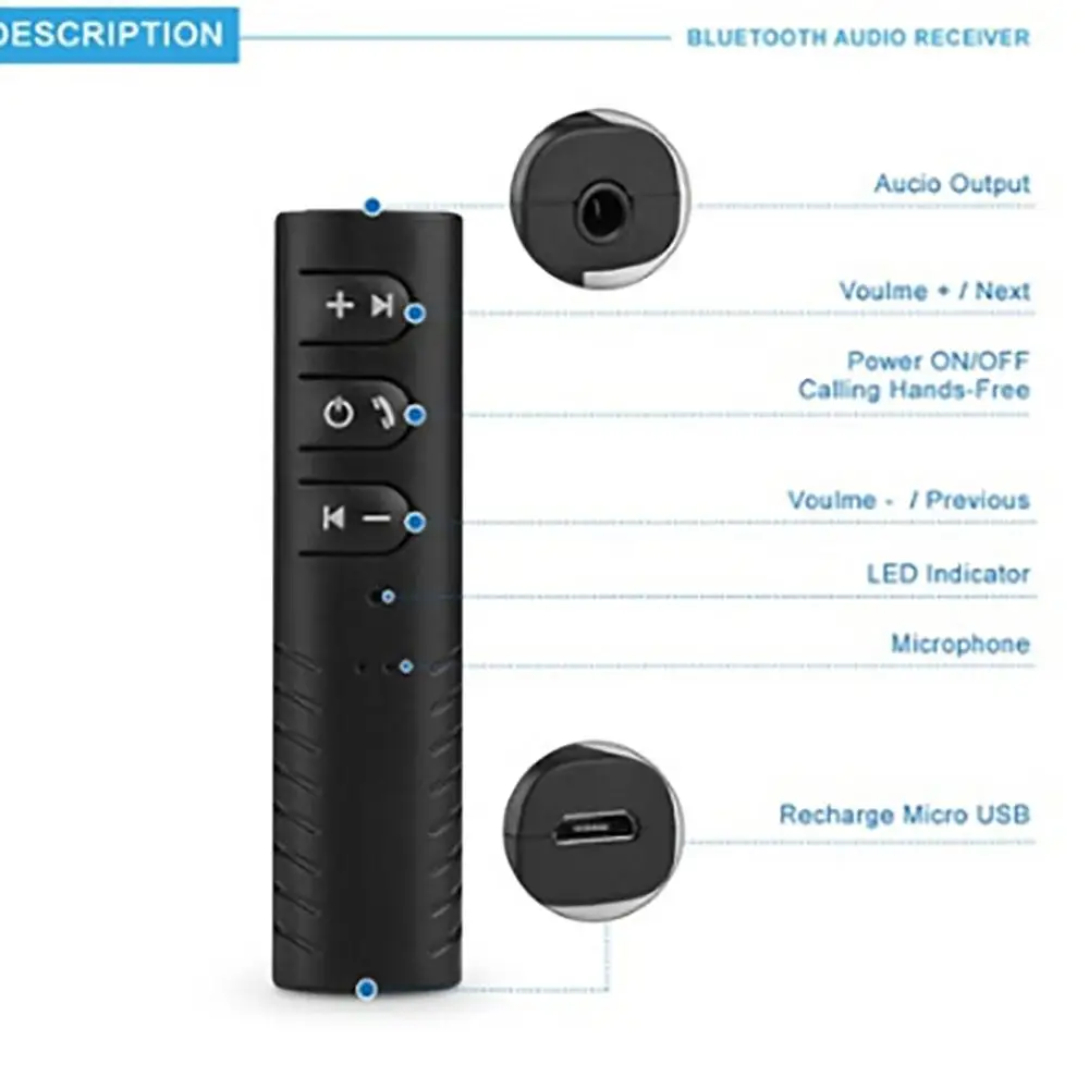 Портативный Bluetooth 4,1 автомобильный адаптер и Bluetooth Автомобильный Aux адаптер Bluetooth передатчики аудио компонентные приемники