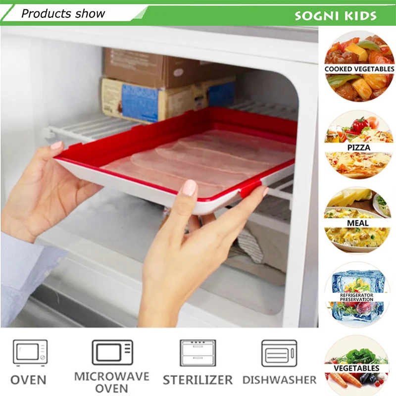 Food Fresh Keeping Cover Clever Tray Creative Food Plastic Preservation Tray Kitchen Storage Container Set Microwave Cover Items