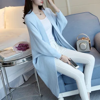 

Women Sweater Cardigan Coat 2019 Women Loose Cardigan Sweater Coat Female Solid Color Knitted Winter Ladies Coats Outerwear