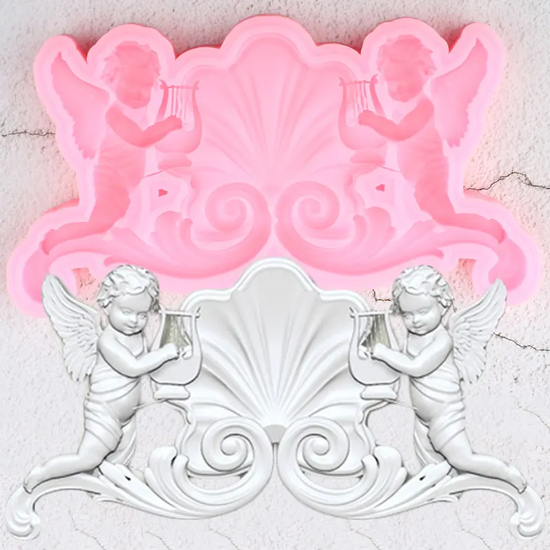 Sugarcraft Angel Baby Border силиконовая форма рельеф DIY вечерние инструменты для украшения торта для помадки форма для шоколада формы для мастики