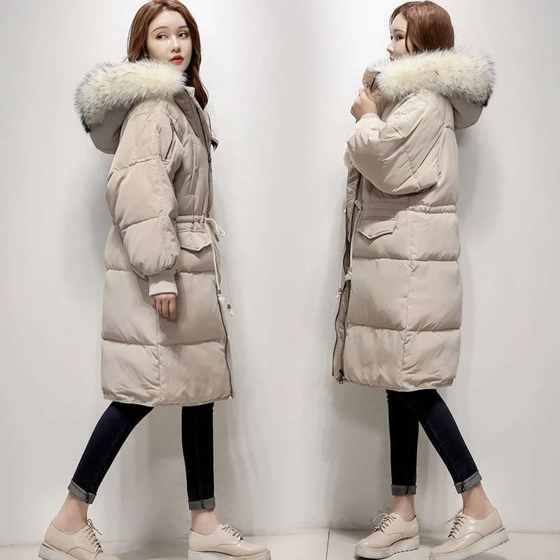 Womens Down Winter Jacket Coat Warm Lange Hooded Parka Vrouwelijke Oversized Grote Wasbeer Bont Abrigos De Mujer LX2262 Womens Down Winter Jacket Coat Warm Lange Hooded Parka Vrouwelijke Oversized Grote Wasbeer Bont Abrigos De Mujer LX2262