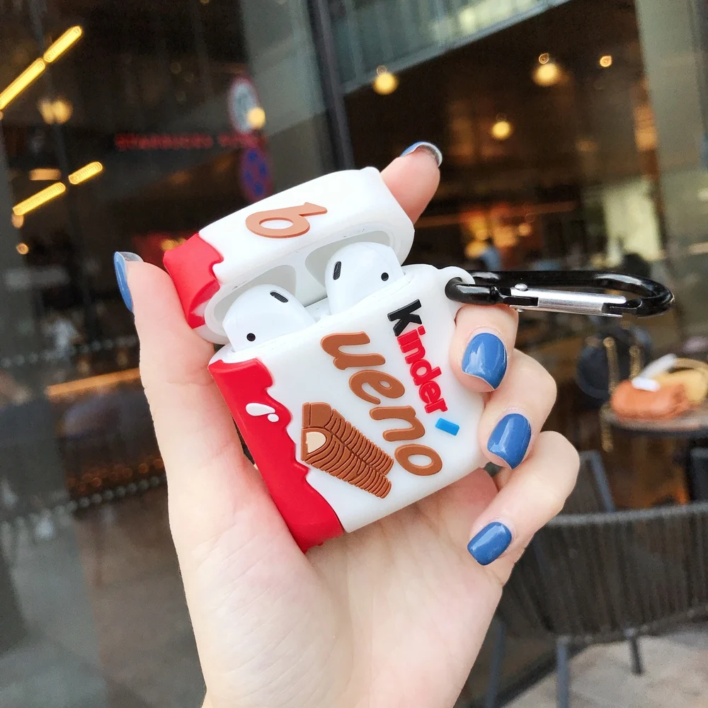 3D Kinder игрушка шоколад яйцо сюрприз печенье наушники силиконовый чехол для Apple AirPods 1 2 Bluetooth аксессуары милый чехол Капа