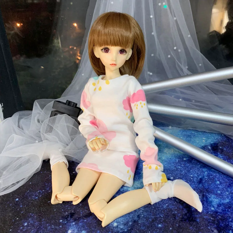1/4 1/6 BJD длинные рубашки с принтом милые топы для 1/4 1/6 BJD куклы аксессуары для кукольной одежды свободный стиль