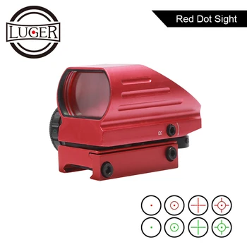 

Red Dot Sight Rifle Scope Tactical Red Green Laser Reflex 4 Reticle Scope Air Gun Hunting Optics Riflescope 20mm Rail AK