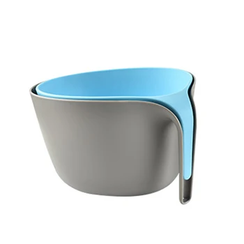 

Double Drain Basket Basin Bowl Washing Kitchen Strainer Cleaning Washing Mixing Fruits and Vegetables Tool