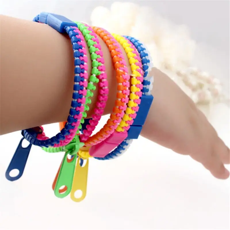 

12pcs Friendship Fidget Zipper Bracelets 7.5 Inches Sensory Toys Bulk Set, Neon Colors Birthday Kit Party Favors for Kids