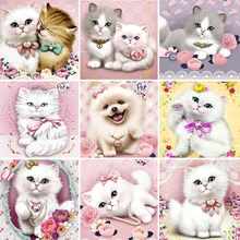 Мультяшная кошка и собака 5D DIY Алмазная картина полностью квадратная/круглая Алмазная вышивка животные картина, Алмазная мозаика продажа р...(China)