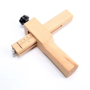 

SMVAUON Adjustable Leather Tools Strip Cutter Leathercraft Strip Belt DIY Hand Cutting Wooden Strap Knife Leather With 5 Blades