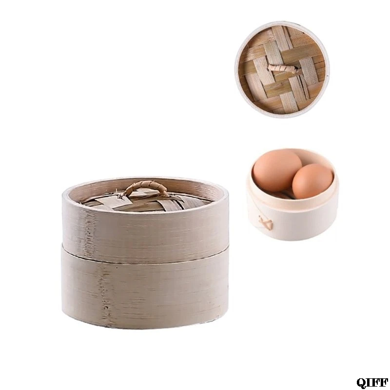 LIKE PIC 4 дюйма itchen Бамбуковая Пароварка Корзина Азиатский Пароварка для тусклых Пельменей - Цвет: LIKE PIC