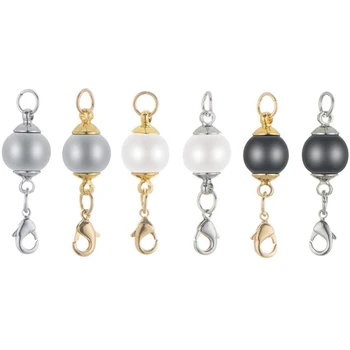 

Plated ABS Pearl netic Jewelry Clasp Necklace Lobster Clasp, Silver Plated, 10mm