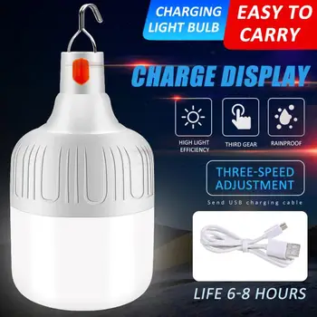

Portable Emergency Night Light Outdoor Camping Hiking Work Lights LED Emergency Light Rechargeable LED Bulb Lamp Solar Charge