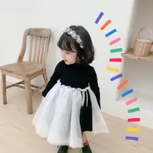 Г., платье в Корейском стиле для девочек в стиле пэчворк Модные Плотные осенне-зимние платья для девочек от 1 до 6 лет, HX65