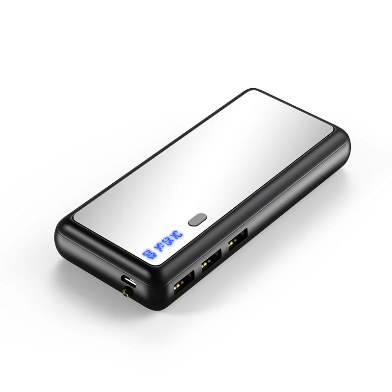 Black 10000mAh Портативный внешний аккумулятор для сотового телефона, запасная батарея, внешний аккумулятор, Внешнее зарядное устройство для Xiaomi Iphone, зарядное устройство, источник питания - Цвет: Black 10000mAh