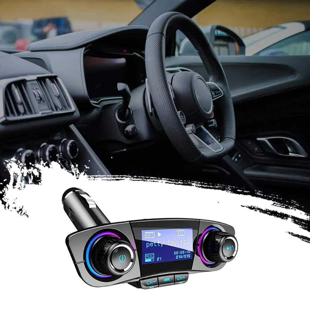 Автомобильный MP3-плеер fm-передатчик MP3-плеер автомобильные комплекты громкой связи радио аудио адаптер 12-24 в автомобильный прикуриватель