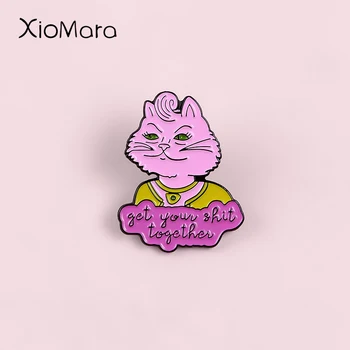 

Princess Carolyn Enamel Pins Cartoon Pink Cat Kitty TV Jewelry Custom Brooches Pins For Friends Gifts