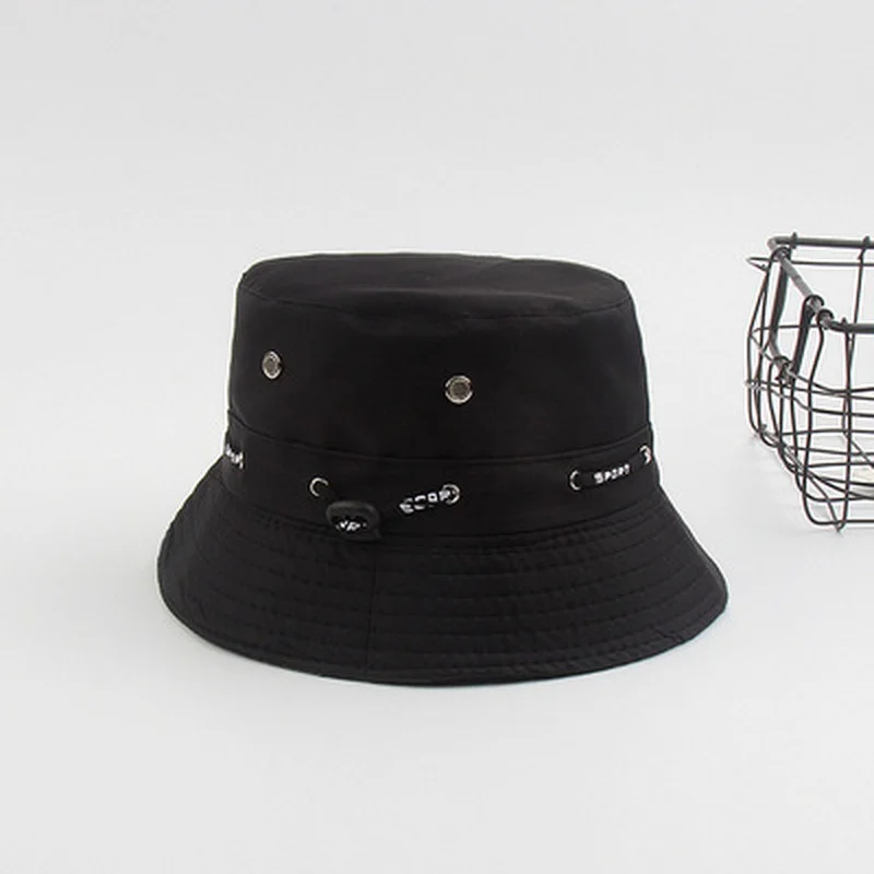 Women Bucket Hats with Drawstring Windproof Men Fisherman Hat Summer Sun Shade Outdoor Sports Hiking Fishing Hat Cap Wide Brim