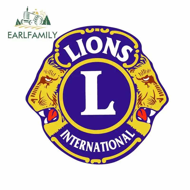 EARLFAMILY, 13 см x 12,6 см, забавные автомобильные наклейки, логотип Lions Club International, наклейки на лобовое стекло, холодильник, виниловая