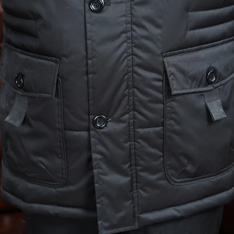 Зимняя мужская куртка размера плюс 6XL 7XL 8XL Толстая теплая парка флисовая Повседневная куртка с меховым капюшоном пальто с карманами ветровка мужская куртка