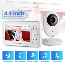 4,3 дюймов видео радионяня беспроводной с камерой Двусторонняя аудио няня детская камера няня ночное видение датчик температуры
