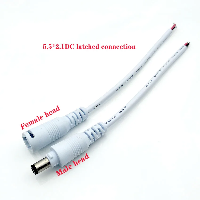 

Adapter DC Connector 5.5*2.1mm Male / Female Connector 12V DC Power Plug Male Connector 5.5X2.1mm With Cord Cable For 5050 3528