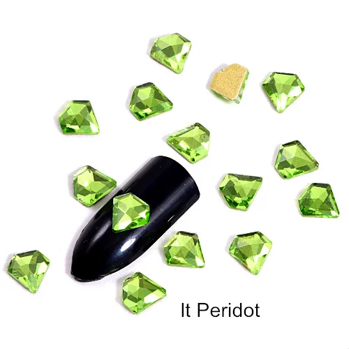 lt Peridot 20 шт 7 мм разноцветные стразы для нейл-арта, стекло K9 стразы, красные стразы без горячей фиксации, стразы, украшения для нейл-арта F0189 - Цвет: lt Peridot