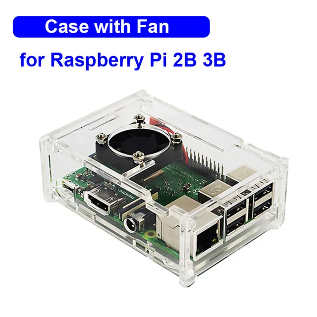 Raspberry Pi 4 Модель B ABS Чехол прозрачный ABS корпус Корпус для Raspberry Pi 4B 3B+ Plus 3B 2B B с вентилятором - Цвет: 3B case with fan