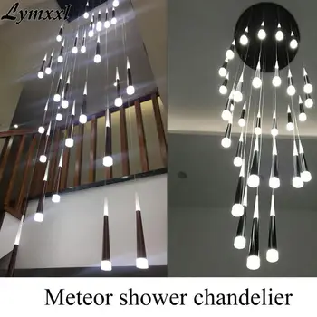 

North American Style chandelier Meteor shower chandelier AC85-265V for Large Staircase Pendant Hanging Light Fixture for Hotel