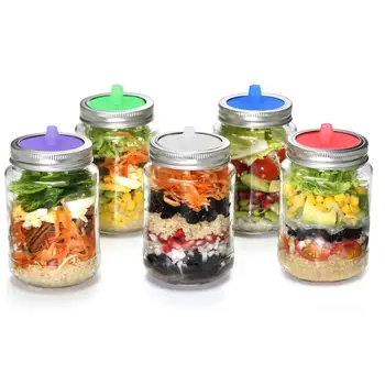 

5Pcs Silicone Waterless Fermenting Airlock Lids Covers for Wide Mouth Mason Jar Sealed Lid Kitchen Supplies