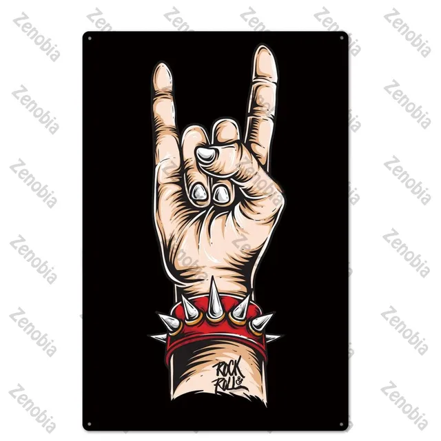 Rock Music Vintage Metal Poster Plates Home Decoration Wall Stickers Plaques Guitar Gifts for Bedroom Wall Art Decor Metal Signs 3
