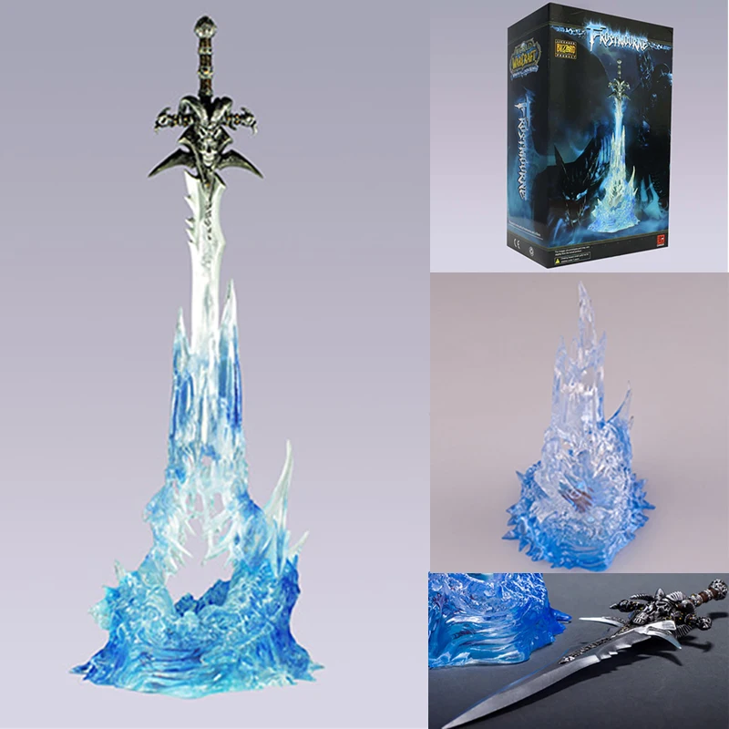 WOW Артас оружие Frostmourne меч с светодиодный освещения Figma Starz ПВХ фигурка игрушки куклы Рождественский подарок