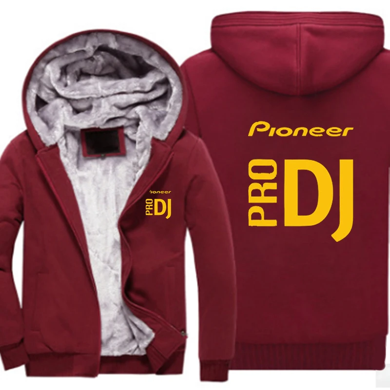 5 Зимние Повседневные утолщенные мужские куртки Pioneer Pro DJ с капюшоном на молнии, мужские теплые пальто с принтом для колледжа, теплые спортивные толстовки - Цвет: 5