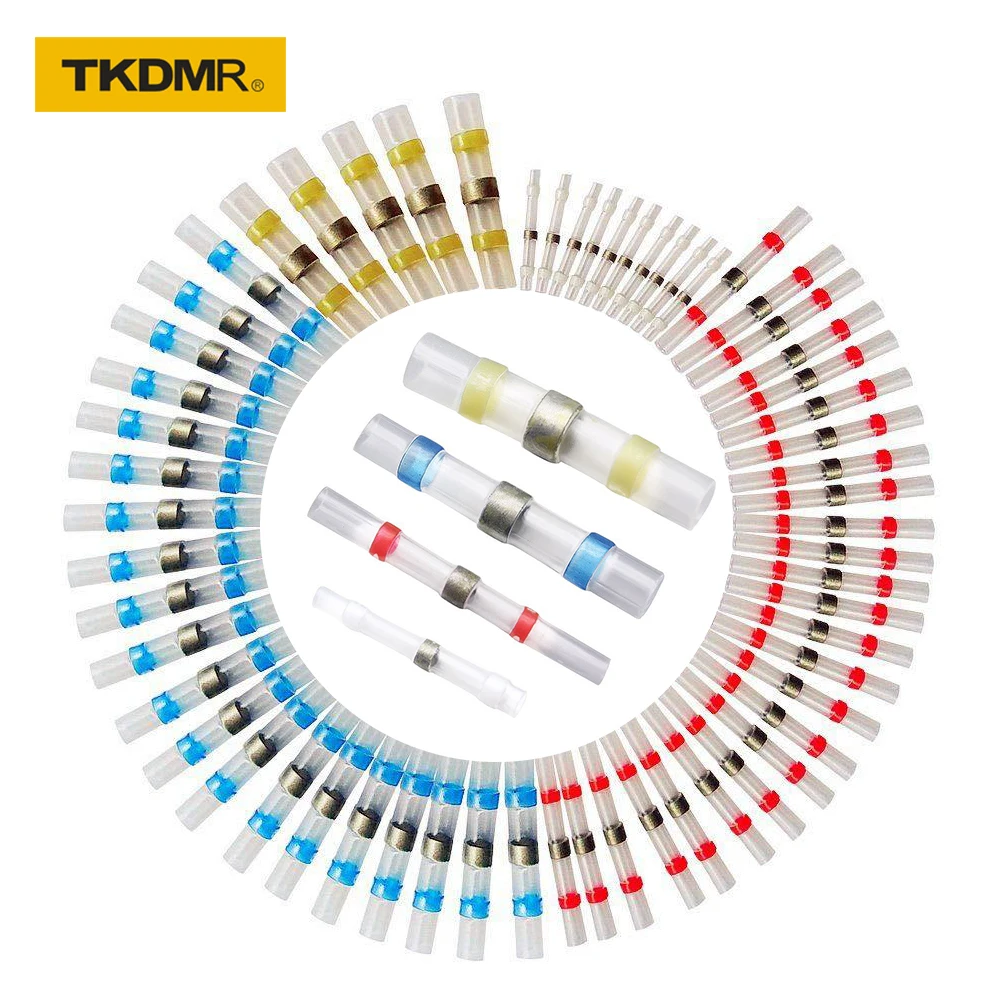 

TKDMR 300PCS Mixed Heat Shrink Connect Terminals Waterproof Solder Sleeve Tube Electrical Wire Insulated Butt Connectors Kit