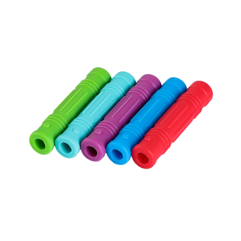 새로운 1Pcs Chewable 연필 토퍼 물린 실리콘 Teether 연필 모자 어린이를위한 감각 장난감 어린이 자폐증 ADHD Chewlery Teether Care