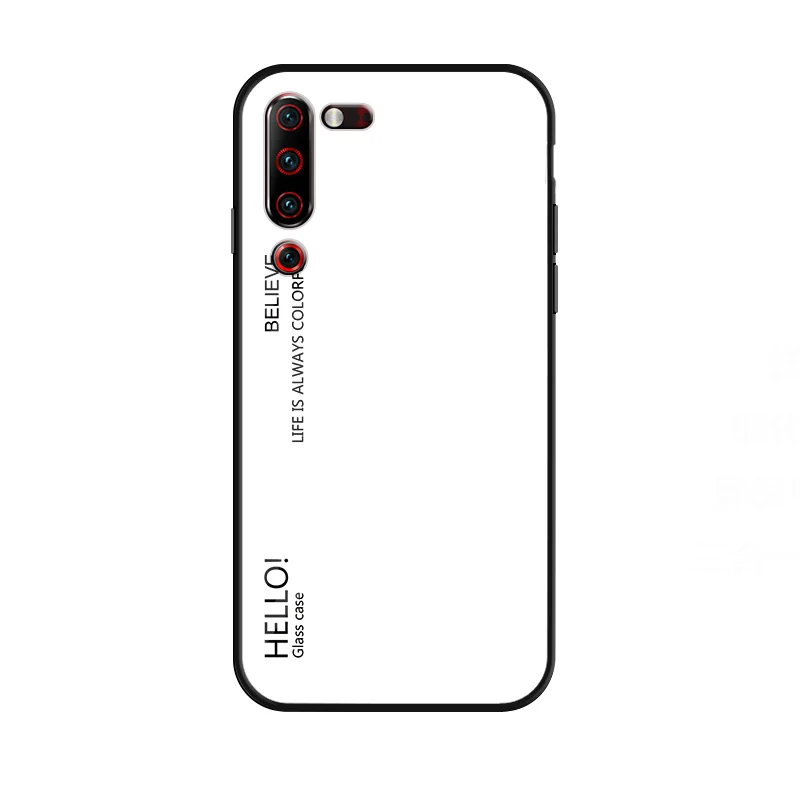 Белый Для lenovo Z6 Lite, задняя крышка для телефона, модный, градиентный, сменный, стеклянный чехол для телефона, для lenovo Z6 Pro Z6Pro 5G, полная защита, бампер - Цвет: Белый