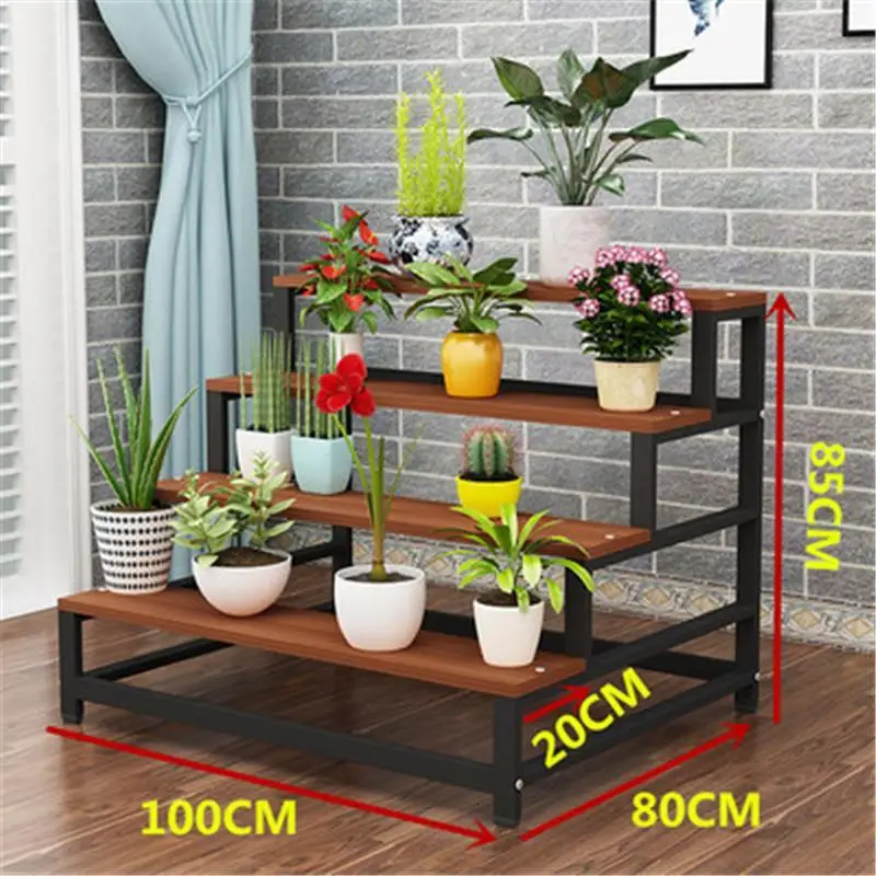 Version G Etagere Pour Plante Estanteria Rak Bunga деревянные полки для Estante Para Plantas Dekoration стойки балкон Цветочная полка для растений - Цвет: Version G