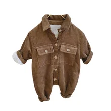 Newborn Baby Girl Boy Thick Corduroy Jumpsuit Long Sleeve Winter Infant Toddler Warm Fleece Romper Outfit Baby Clothes 0-2Y