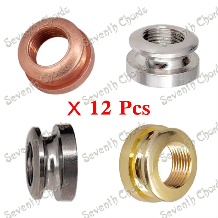 

12 Pcs 4 Colours Threaded Cylinder End Pin Jack Threaded Buckle Cover Head Top Cap Tip For Guitar Bass