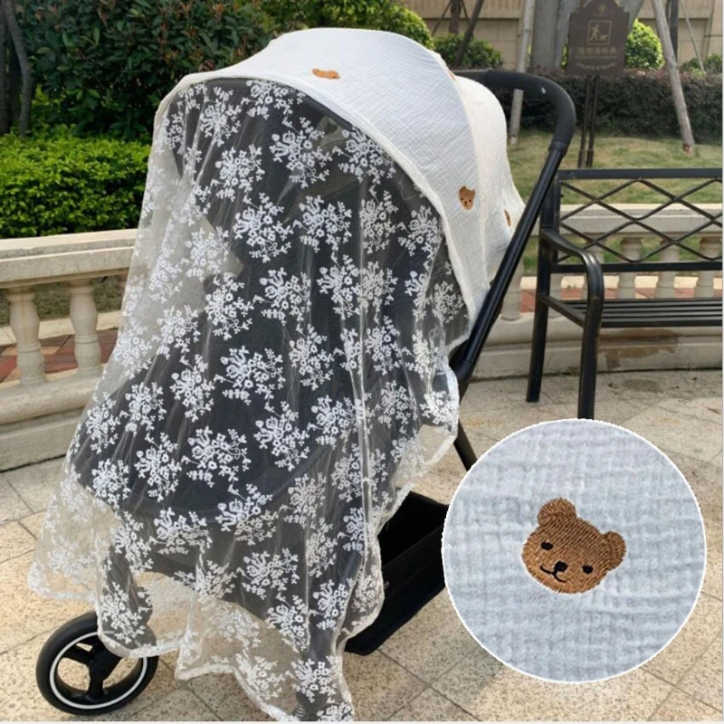 Baby Stroller Cover Breathable Mesh Mosquitoes Net Gauze Sunshade Windshield Sunscreen Curtain baby stroller accessories accessories	 Baby Strollers