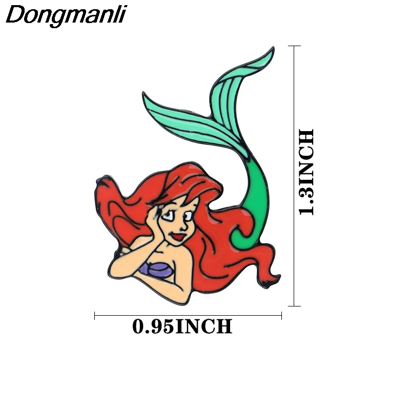P4209 Dongmanli Русалка эмалированные булавки и броши для женщин модные нагрудные булавки рюкзак сумки значок подарки
