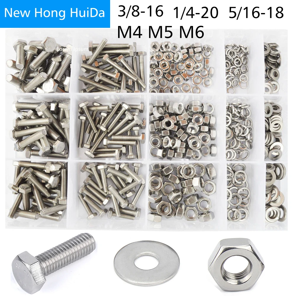 304 Stainless Steel Outer Hexagon Bolt Nut Suit Of Extended Flat Spring Washers 304 Stainless Steel Outer Hexagon Bolt Nut Suit Of Extended Flat Spring Washers